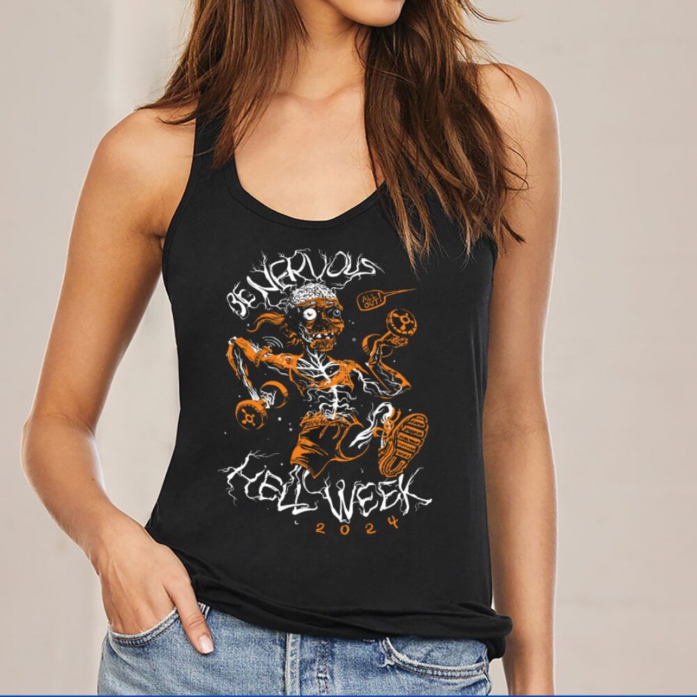 Ladies OrangeTheory Hell Week 2024 Bella Canvas racerback tank Black